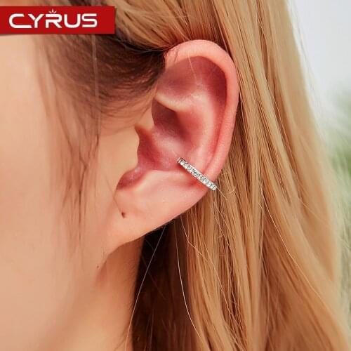 Round Rhinestone Ear Cuffs For Women Fashion Clip Earrings Without Piercing Gold Color Metal Colored Rhinestones Mujer Jewelry