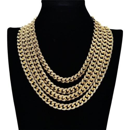 Bling Iced Out Cuban Chain 18-24" 12mm AAA Cubic Zirconia Necklace For Men Fashion Hip Hop Jewelry Gifts