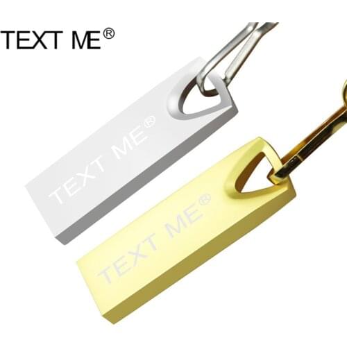TEXT ME Metal Memory Card Lanyard USB 2.0 32GB 16GB 8GB 4GB Creative U Disk 64GB pendrive