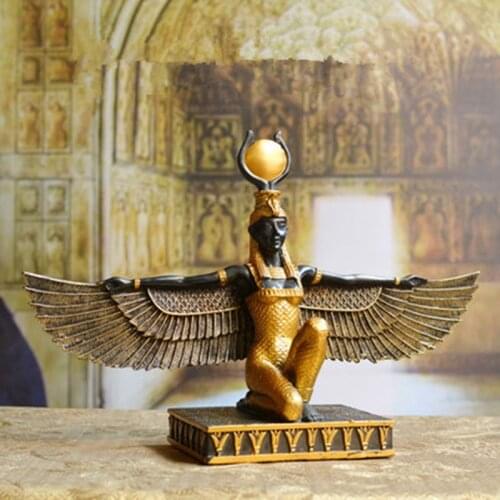 [MGT] Egyptian Mythology Isis Goddess Resin Sculpture Craftwork Earth Patron Saint Egypts Eye Creative Bookcase Decoration