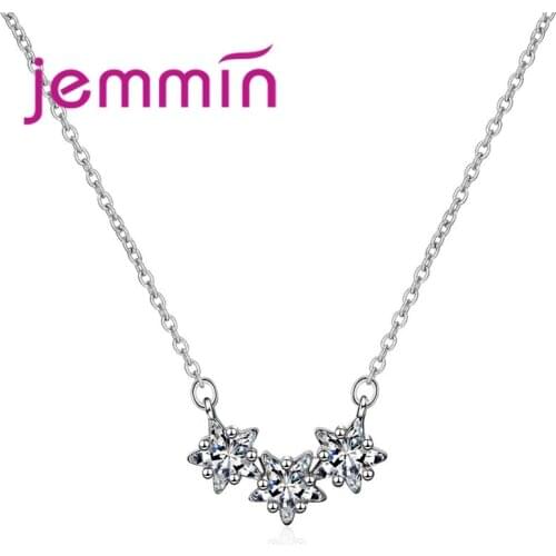 Fashion New Style 925 Sterling Silver Color Star Small Cubic Zirconia Long Necklaces Women Pendants Choker Jewelry Gift
