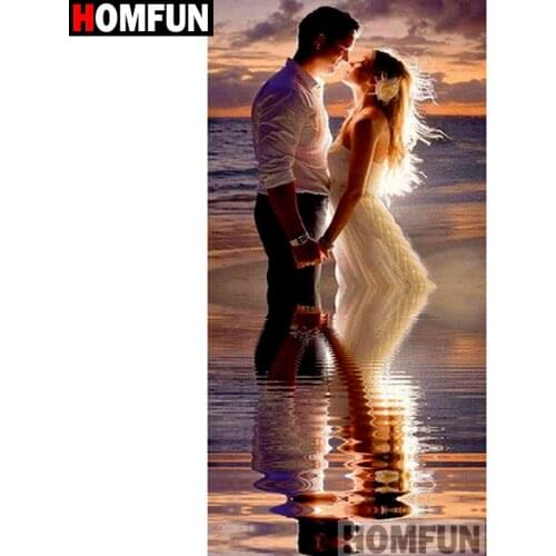 HOMFUN Full Square/Round Drill 5D DIY Diamond Painting "Character couple" 3D Embroidery Cross Stitch 5D Home Decor Gift A15694