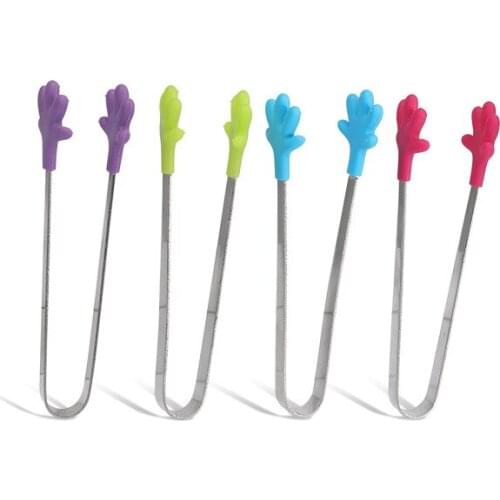 Set of 4 Stainless Steel Mini Sugar Tong Silica Gel Food Clip Buffet serving utensils Salad BBQ Tongs Serving Food Tongs