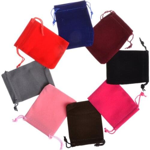 Small velvet bag Black red jewelry jewelry pockets Bunch of velvet earphone bags gift bags lipstick bags can be printed logo