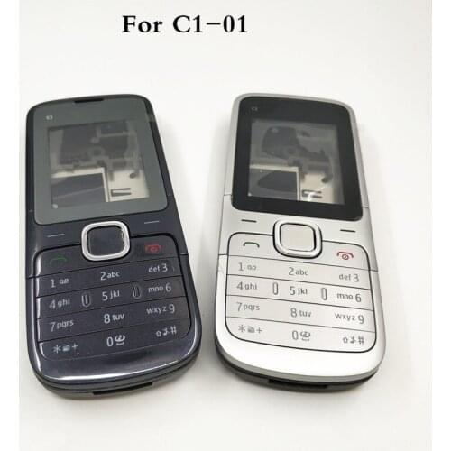 Top Quality New Full Housing Case Cover For Nokia C1-01 Battery Cover Housing case With English Keyboard