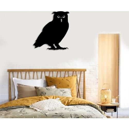 Solid Looking Owl Night Wall Room Accessory Wooden Table 50x46cm