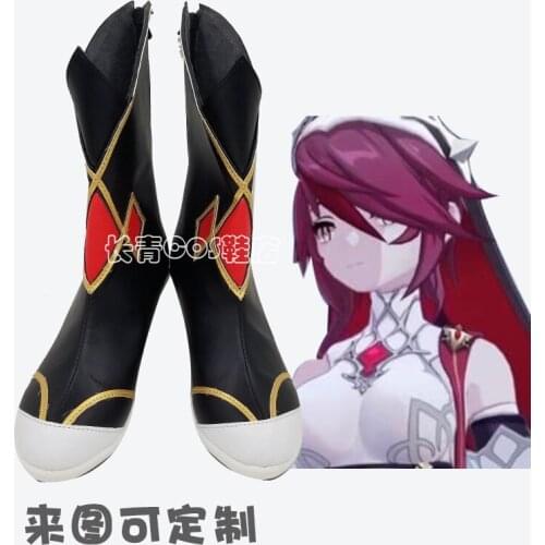 Anime Genshin Impact Rosaria Cosplay Shoes Boots Halloween Accessories Party Rosaria Cosplay Wigs