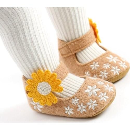 Baby Girl Casual Soft Soled Toddler Frist Walking Sweet Little Flower Shoes 0-18M