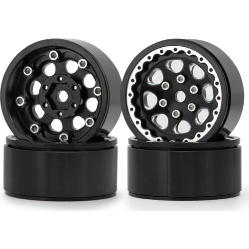 RC 1:10 Scale Crawler CNC metal Wheel 1/10 Beadlock 1.9 inch Truck Rims Wheels w/ hubs For RC Crawler SCX10 D90 TRX-4
