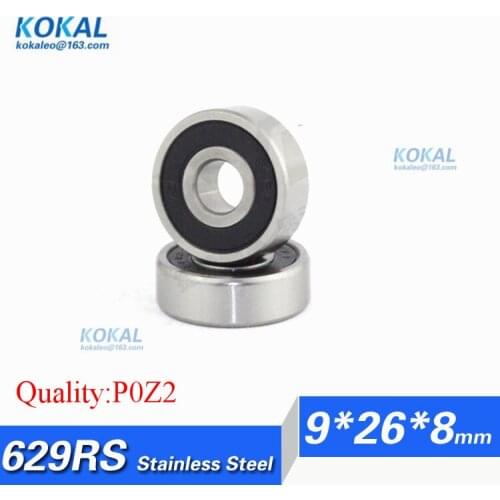 [S629RS-P2]Free Shipping 10pcs stainless steel 440C S629RS rubber cover ball bearing S629-2RS washer machine bearing 9*26*8mm