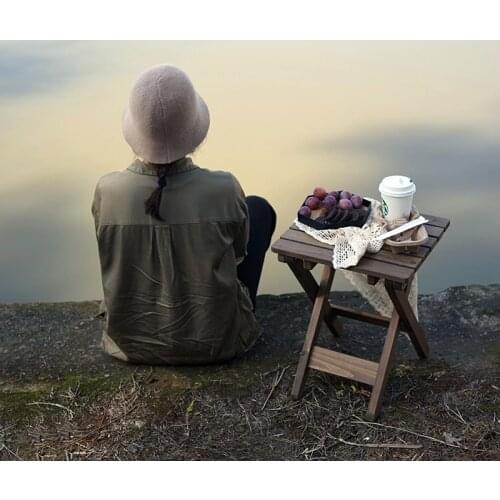 SWEETGO Log Folding table for picnic mini foldable desk home decoration dessert food table Camping garden party supplier