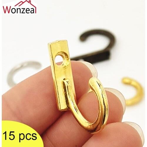 15Pcs Storage Rack Wall Single Prong Hooks For Home Coats Hat Clothes Hanger Towel Keys Wall Mounted Hooks Furniture Hardware
