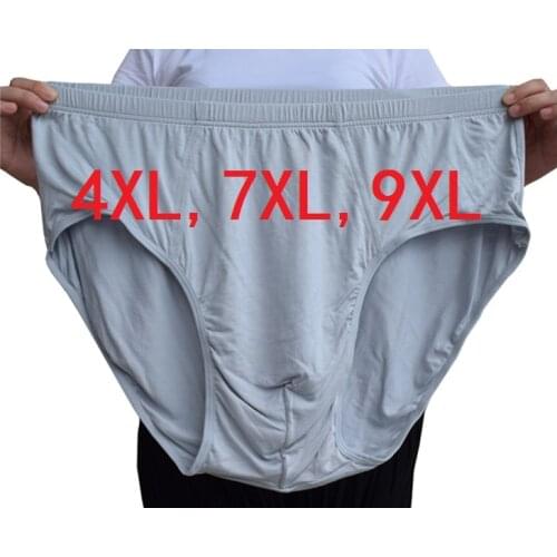 4XL,7XL,9XL Solid Bamboo Fiber Shorts Men Underwear Briefs Mens Briefs Modal Breathable Underwear 5pcs/lot