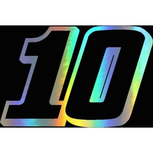 WaveHands number 10 helmet 3D JDM Sticker Vinyl Funny Car Stickeron Auto Motorcycle Car Accessories Sticker