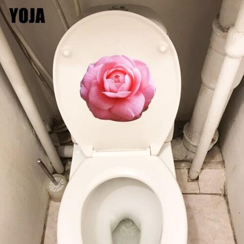 YOJA 23.4*20.6CM Real Shot Tea Flower Toilet WC Decor Home Bedroom Wall Sticker Decal T1-0478