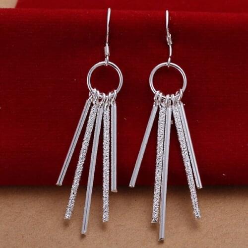 Silver color for women lady wedding party gift hot sale fashion earrings Simple geometric shapes earrings E026