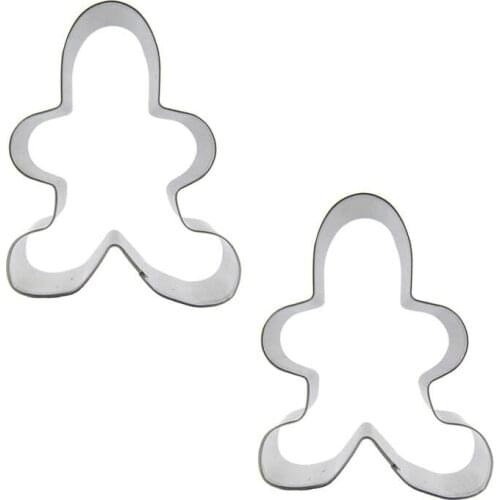 Gingerbread Man shape 2 piece biscuit cutting molds, baking tools, cake decorating soft candy tools