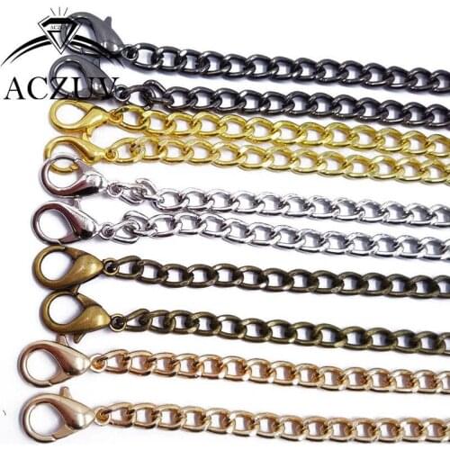 20piece 40cm 60cm 80cm 120cm 140cm Curb Chains with Double Claw Lobster Clasps Hooks Shoulder Bag Purse Chain