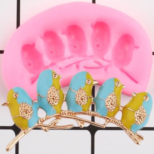 3D Craft Birds Silicone Mold Jewelry Resin Clay Mold Cupcake Topper Fondant Cake Decorating Tools Candy Chocolate Gumpaste Mould
