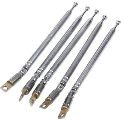 5 Pcs 32cm Length 5 Section Telescopic AM FM Radio Antenna 180 Degree