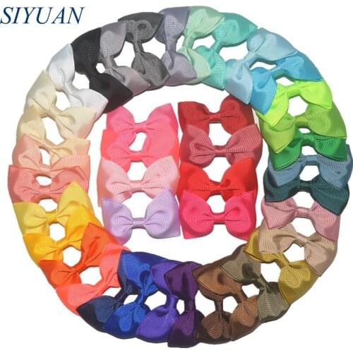 40pcs/lot 2*3.0 inch Solid Ribbon Bow With/Without Hair Clip Girl Daily Headwear DIY Boutique HDJ21