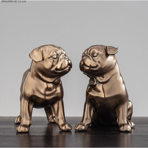 Bronze Resin Dog Decoration Home Decoration Office Creative Modern Desktop Crafts TV Cabinet Living Room Decoration Decoration