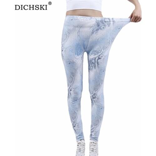 DICHSKI Yoga Pants Gym Fitness Sports Leggings High Elastic Waist Female Running Abstract White Gray Quick-Drying Trousers