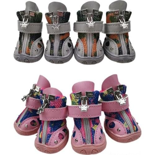 Pet Available Breathable Soft Bottom Anti-slide Shoes, Reflective Breathable Mesh Dog Boots For Small Dogs All Seasons