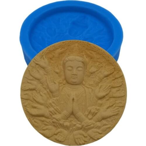 Thousand Hands Buddha Soap Candle Wax Silicone Mold Decorated Aroma Gypsum Resin Crafts Molds Chocolate Cake Mould Baking Tools