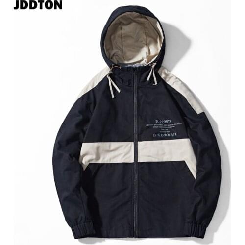 JDDTON Mens Hoodie Jacket Loose Cardigan Autumn Windbreaker Hooded Clothing Fashion Coats Casual Streetwear Male Overcoat JE236