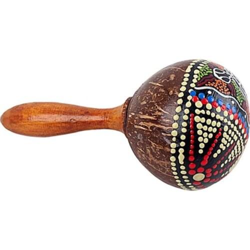 Coconut Shell Cabasa Shaker Gourd Shaker Rattle Percussion Musical Instrument Toy