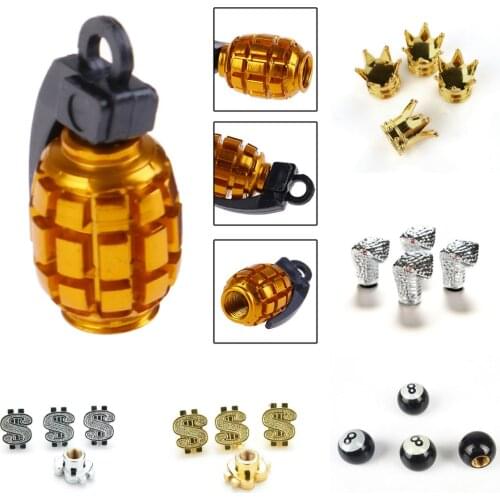 4pcs/lot Bicycle Tire Valve Caps Universal Dustproof Gold Crown Tyre Wheel Stem Air Valve Caps Tire Valve Auto Truck Bike