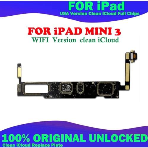 For Ipad mini 3 Motherboard Wifi Unlocked logic boards For Ipad mini 3 mainboard with / without Touch ID 16GB / 64GB / 128gb