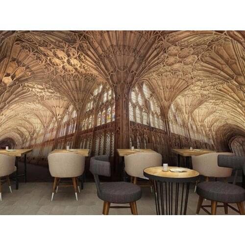 European style 3D Wall Wallpaper Building church Customized Mural For Living room And Bedroom Background Decoration