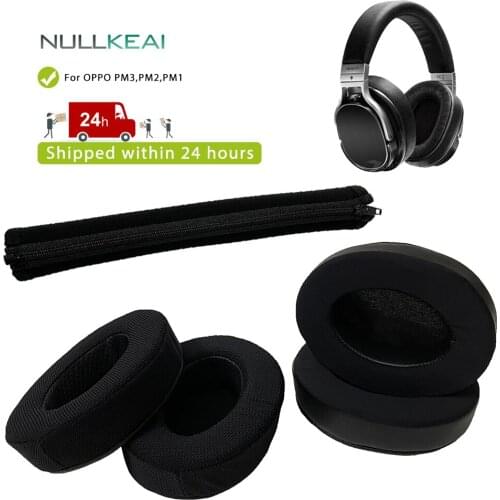 NULLKEAI Replacement Earpads Headband For OPPO PM3,PM2,PM1 Headphones Ice Feeling Breath Ear Cushion
