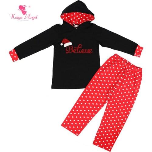 Kaiya Angel 2017 Factory Wholesale Kids Christmas Set Girls Ruffle Outfits Baby Girl Boy Clothes Fall Winter Long Sleeve