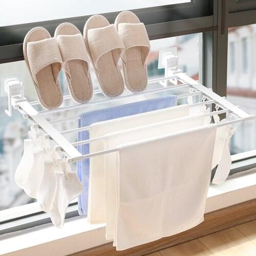 Laundry Organizers Folding Adjustable Drying Rack Closet Organizer Bathroom Wall-Mounted Wall Shelf Shoe Rack Home Storage