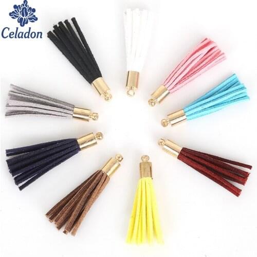 30pcs 35mm Hot Sale Suede Tassel Charm Cellphone Straps Curtain For Handmade Sewing Curtains Garment Accessories