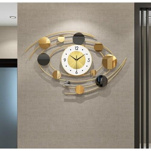 Luxury Golden Metal Wall Clock Modern Design Large Minimalist Slient Wall Clock Living Room Iron Duvar Saati Home Decor AD50WC