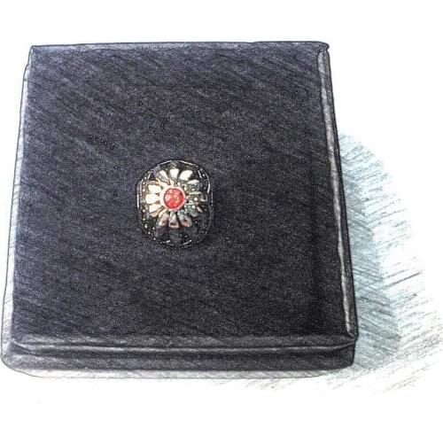 Silver Large Hole Ethnic Red Flower Karma Beads Fit Bracelet Necklace 2019 Fashion DIY Bead Accessories Jewelry For Women Men