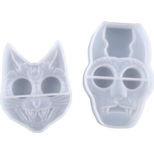 Silicone Mold Tiger/Cats Head Shaped Keychain Epoxy Resin Mold Jewelry Pendant Silicone Mould DIY Crafts Casting Tools