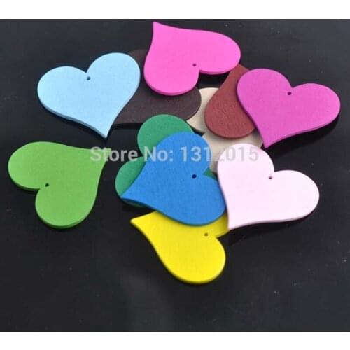 Mixed Wooden Heart Scrapbooking Carft One Hole for Home decoration 20pcs 44x41mm MT1300