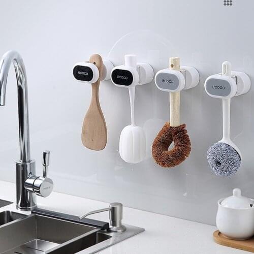 Bathroom Multi-Purpose Hooks Mop Broom Holder Wall Mounted Holder Mop hook free punch toilet powerful broom clip artifact