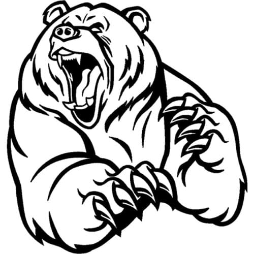 Funny Angry Brown Bear Car Sticker Decoration Vinyl Motorcycle Accessories 12.2*12.9CM