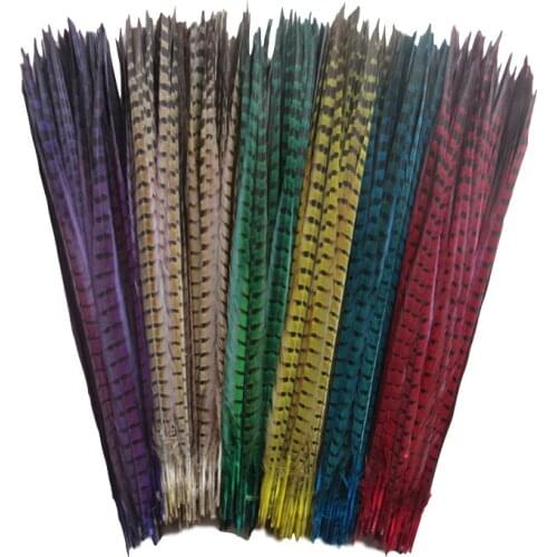 YY-tesco 100pcs/lot Pheasant Tail Feathers 50-55cm/20-22inches Natural Pheasant Feathers Crafts Diy Wedding Decorations Plumes