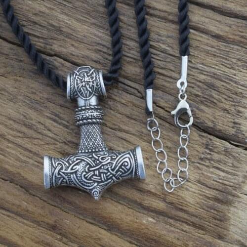12pcs Norse Viking Amulet Thors Hammer Compass Necklace Odin Rune Mens Jewelry