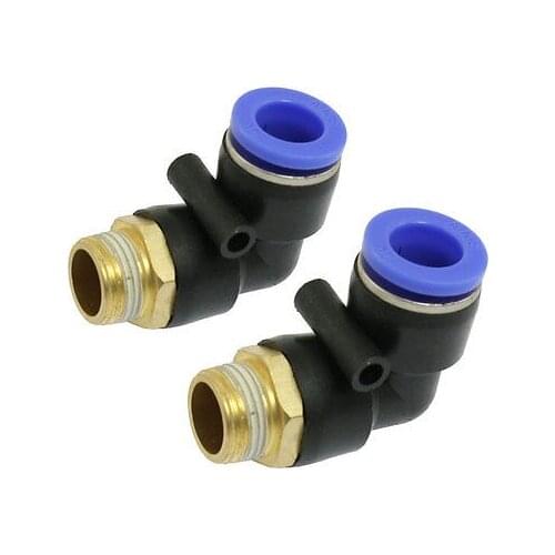 2 Pcs Elbow One Touch Fittings 12mm to 3/8" PT Thread Quick Connector