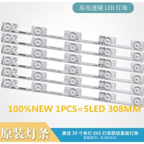 50 PCS/lot NEW LED backlight lamp strip for 39Inch TV KL39GT618 35017988 35017990 5 LEDs*6V 308mm