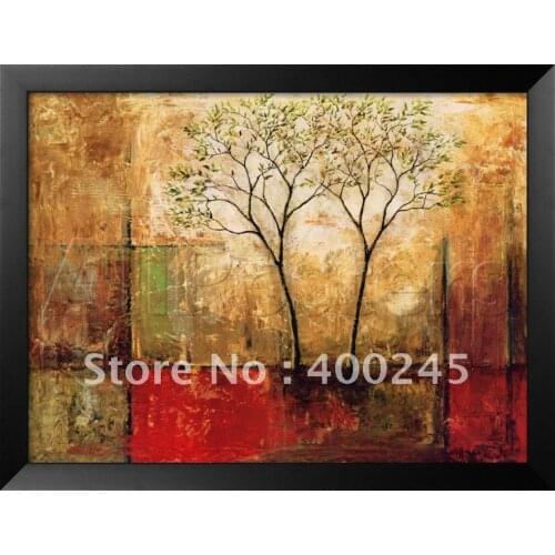 Abstract oil painting trees for living room modern Decorative art Morning Luster High quality hand painted