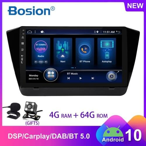 Bosion DSP 4GB+64GB Car Radio Multimedia Player For Volkswagen Skoda SUPERB 2015 1din 2Din Android 10.0 Autoradio GPS Navigation